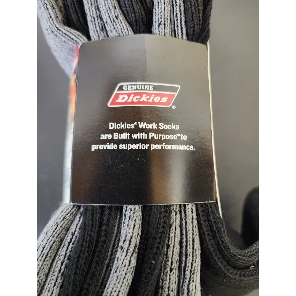 Dickies Size 12-15 Big and Tall Mens Dri Tech Crew Work Cushion Socks 6 Pairs